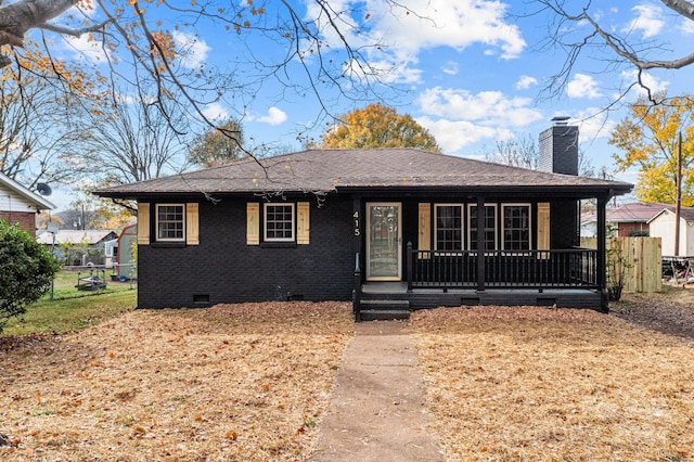 view of front facade featuring covered porch