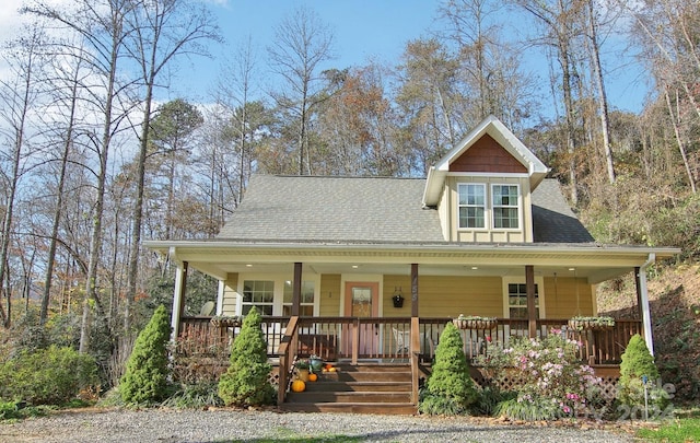 view of front of property with a porch