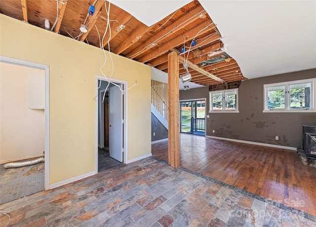 interior space featuring dark wood-type flooring