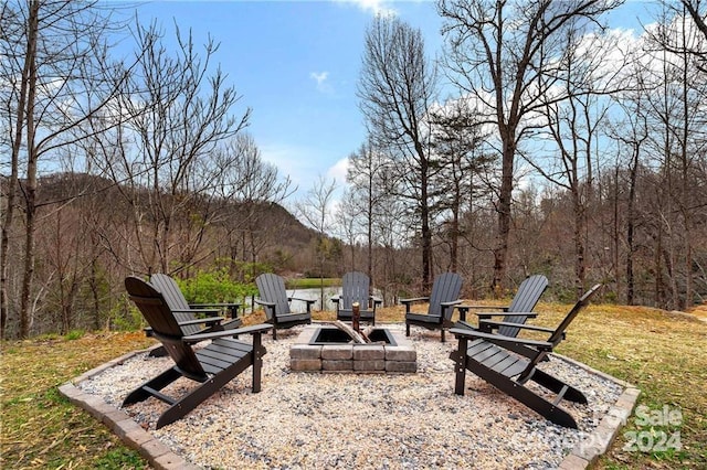 exterior space featuring a fire pit