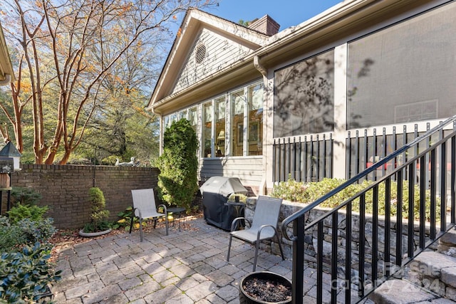 view of patio featuring grilling area