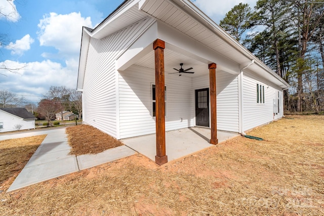 exterior space featuring a patio area and ceiling fan