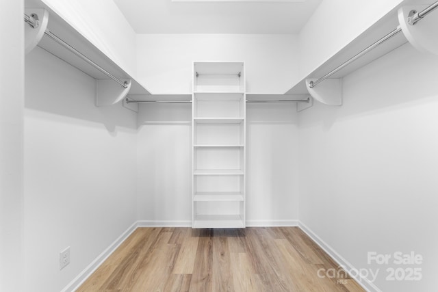spacious closet with wood finished floors