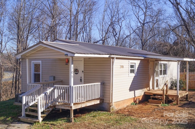 view of front of house with central AC unit