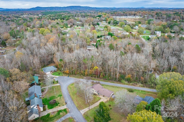 bird's eye view with a mountain view