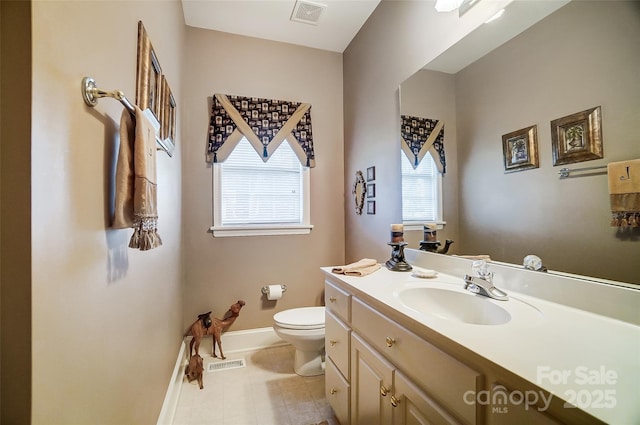 bathroom with toilet and vanity