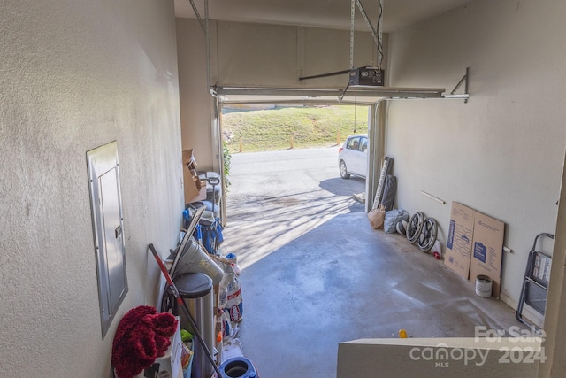 garage featuring a garage door opener