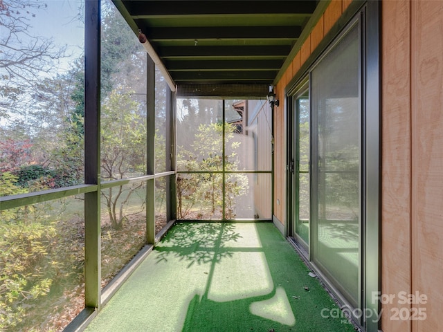 view of unfurnished sunroom