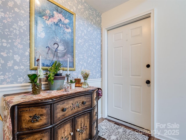 foyer featuring hardwood / wood-style floors