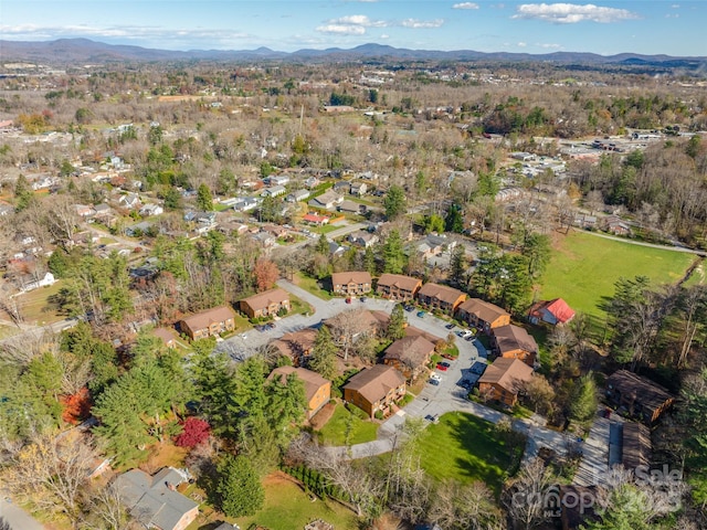 bird's eye view featuring a mountain view