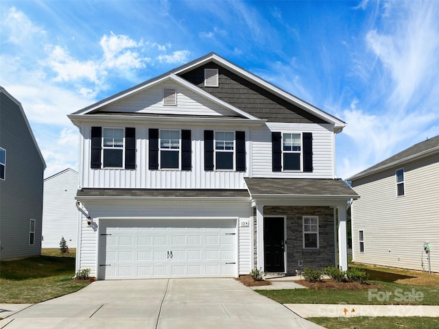 view of front property with a garage