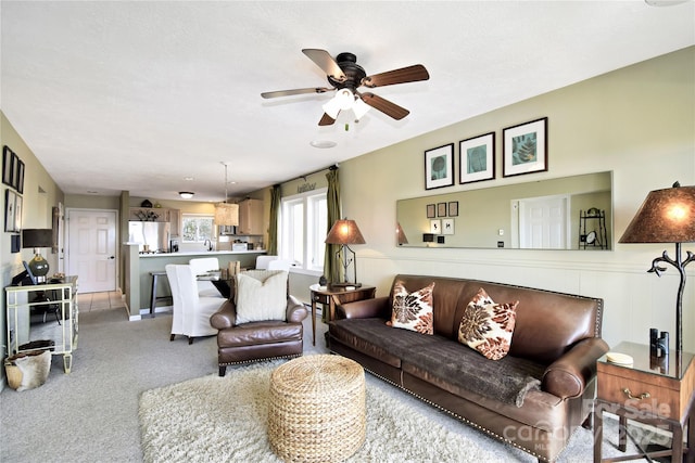 510 Elderberry Ridge Rd Unit E101, Banner Elk, NC 28604 - living area featuring ceiling fan and light colored carpet