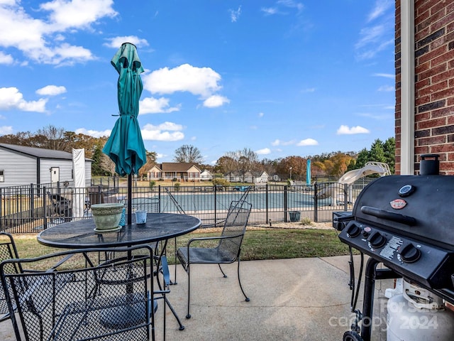 view of patio with grilling area