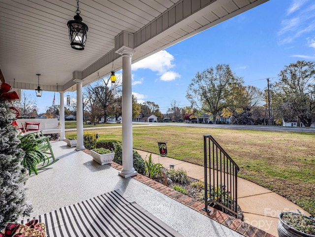 view of patio with covered porch