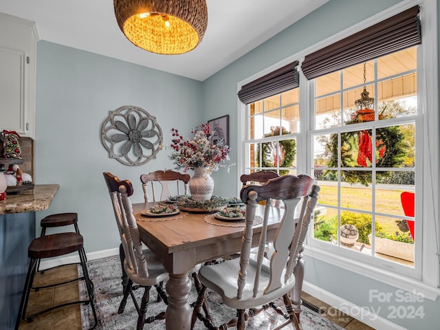 dining area with plenty of natural light