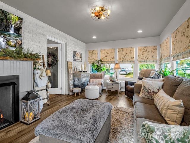 living room featuring hardwood / wood-style floors