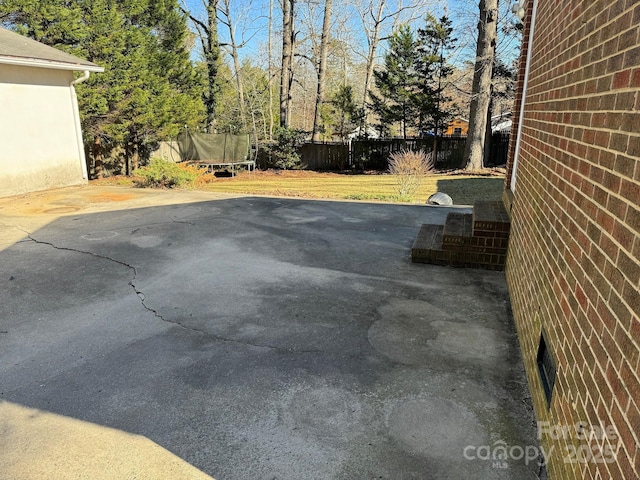 view of patio featuring a trampoline