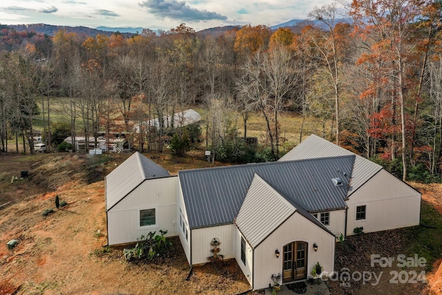 drone / aerial view with a mountain view