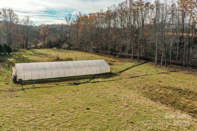 view of yard with an outbuilding