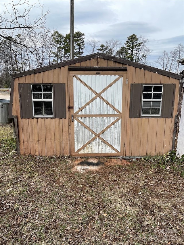 view of shed