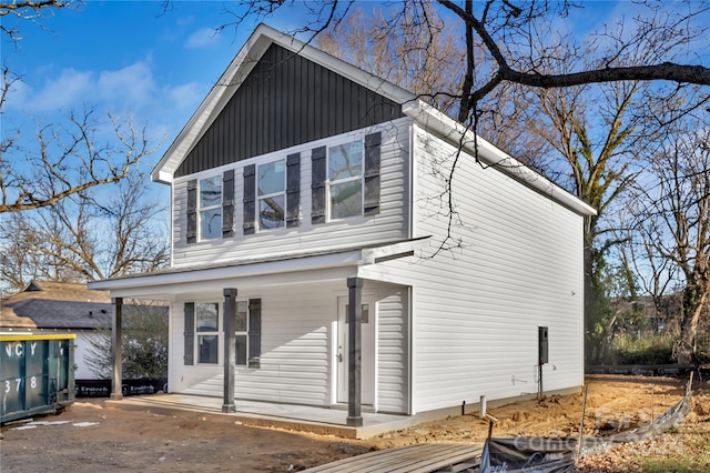 exterior space with covered porch