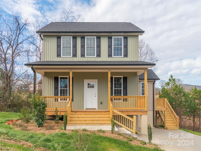 view of front of property with a porch