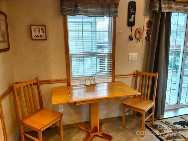 dining area featuring a wealth of natural light