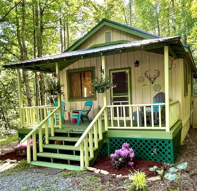 exterior space featuring covered porch