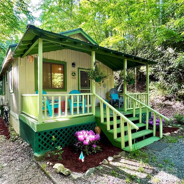 exterior space with covered porch