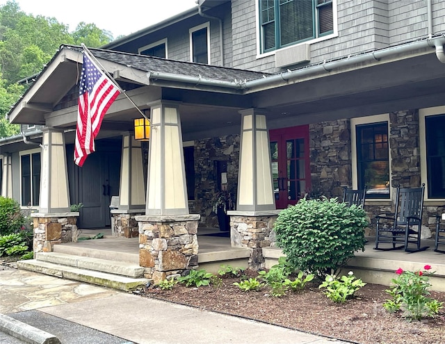 entrance to property with covered porch