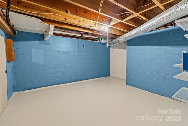 basement with electric panel