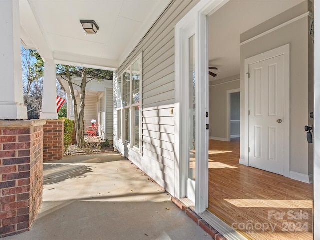 view of patio featuring covered porch