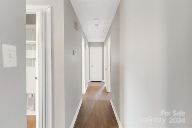 hallway featuring hardwood / wood-style floors