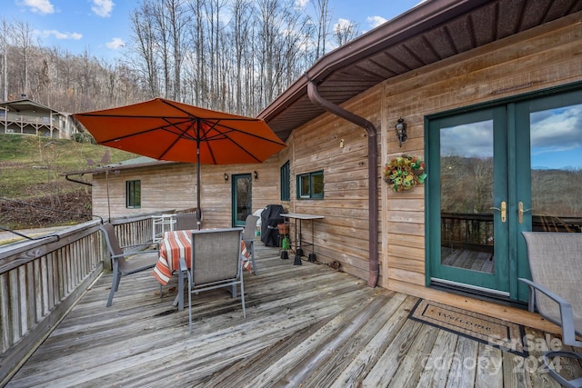 deck with french doors