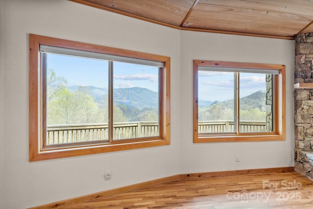 417 Quiet Forest Ln, Sylva, NC 28779 - spare room featuring a healthy amount of sunlight, wooden ceiling, and wood finished floors