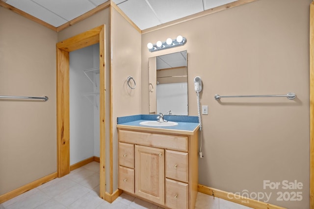417 Quiet Forest Ln, Sylva, NC 28779 - bathroom featuring vanity, baseboards, and tile patterned floors