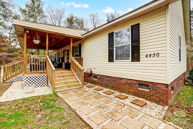 exterior space with covered porch