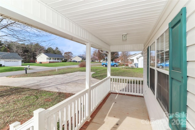 view of patio featuring covered porch