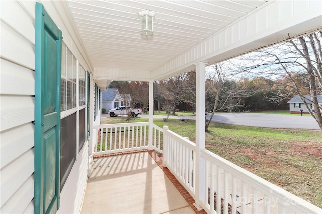 view of patio with a porch