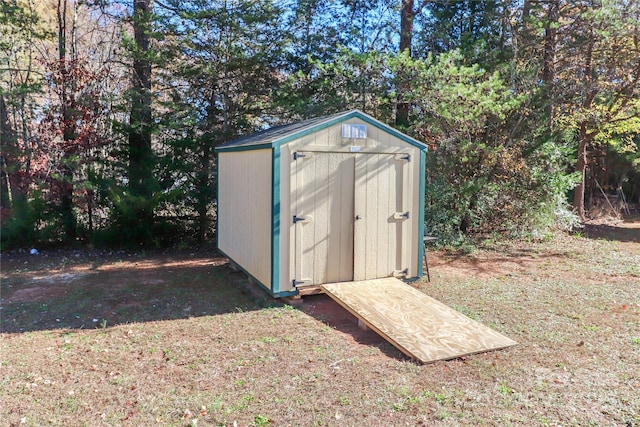 view of shed