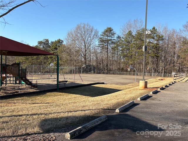 view of yard featuring a playground