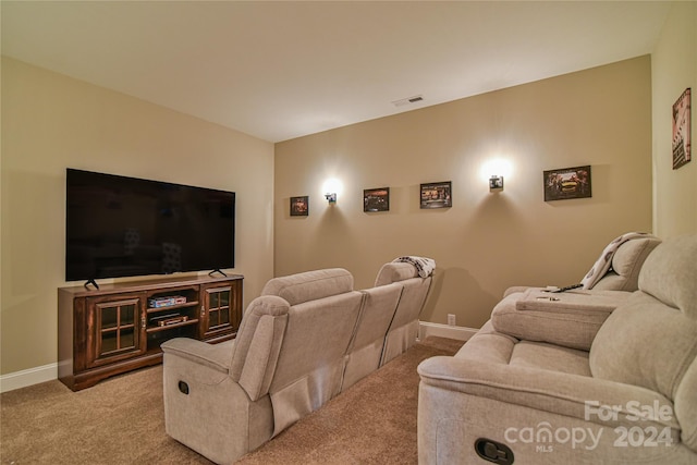 view of carpeted cinema room