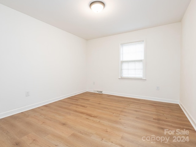 empty room featuring light wood-type flooring