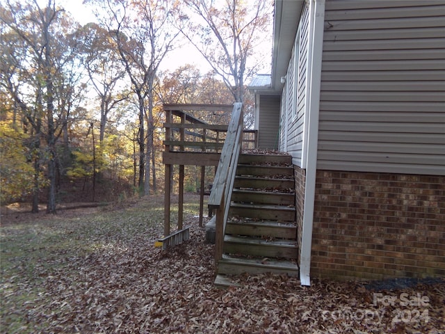 view of yard featuring a deck