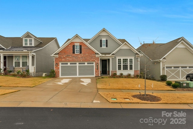 craftsman-style home with a garage