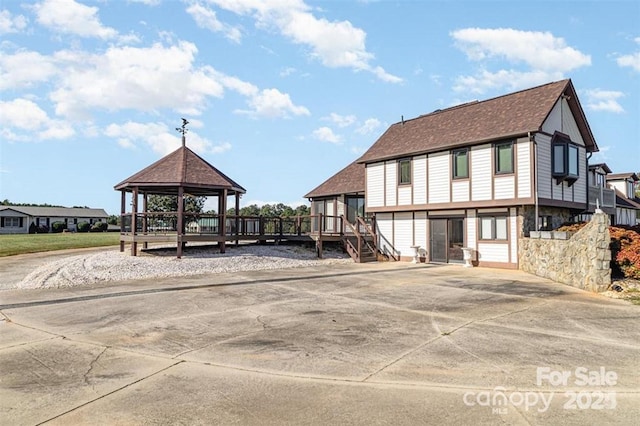 exterior space with a gazebo