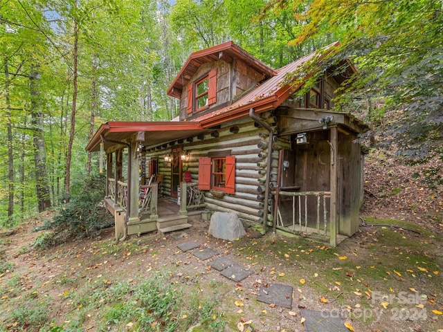 exterior space featuring covered porch