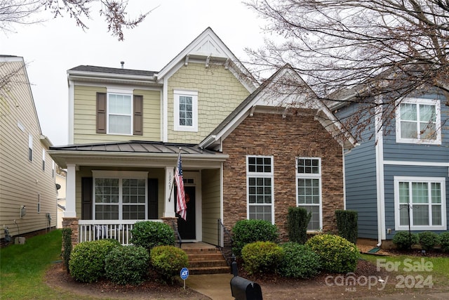 view of front of home with a porch