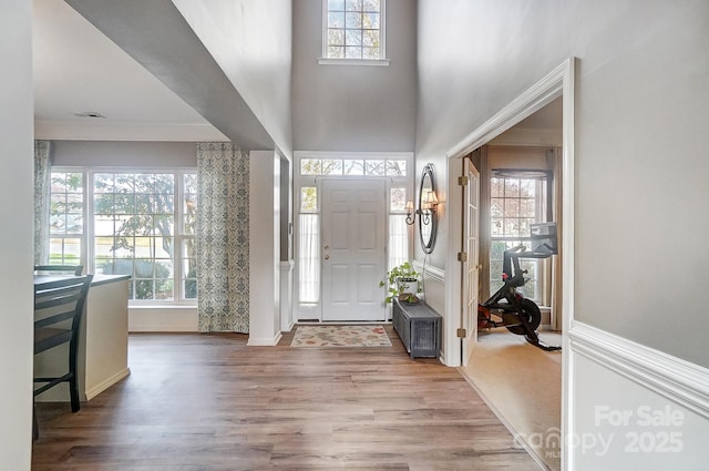 entrance foyer with hardwood / wood-style floors