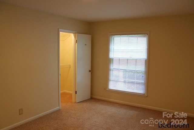 spare room with light carpet